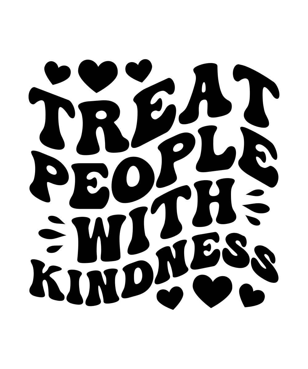 Treat People With Kindness Hearts - Ready To Press DTF Transfer - Buy Bulk DTF