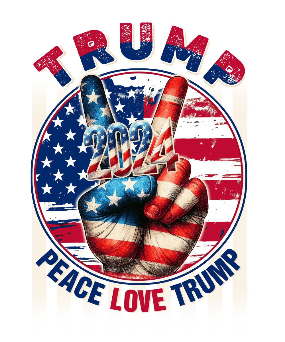 Trump 2024 Peace Love Trump - Ready To Press DTF Transfers - Buy Bulk DTF