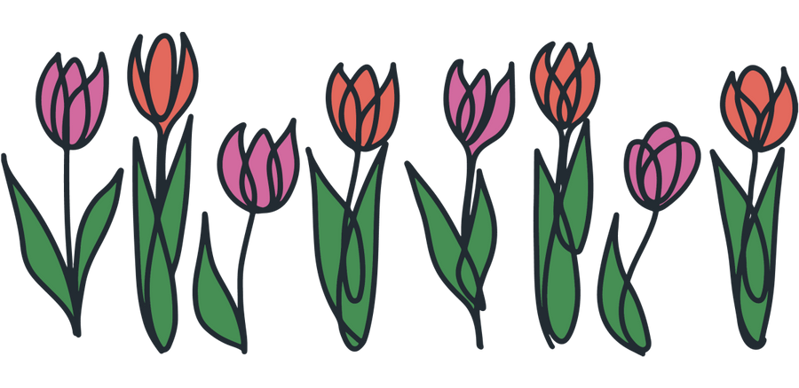 Tulips Line - UV DTF Libbey Glass Wrap - Buy Bulk DTF