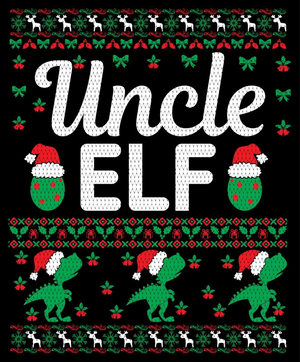 Uncle Elf Christmas Ugly Sweater Party Ready To Press DTF Transfer - Buy Bulk DTF