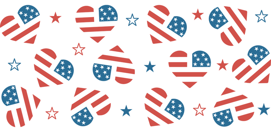 USA Heart Wrap UV DTF Libbey Glass Wrap - Buy Bulk DTF