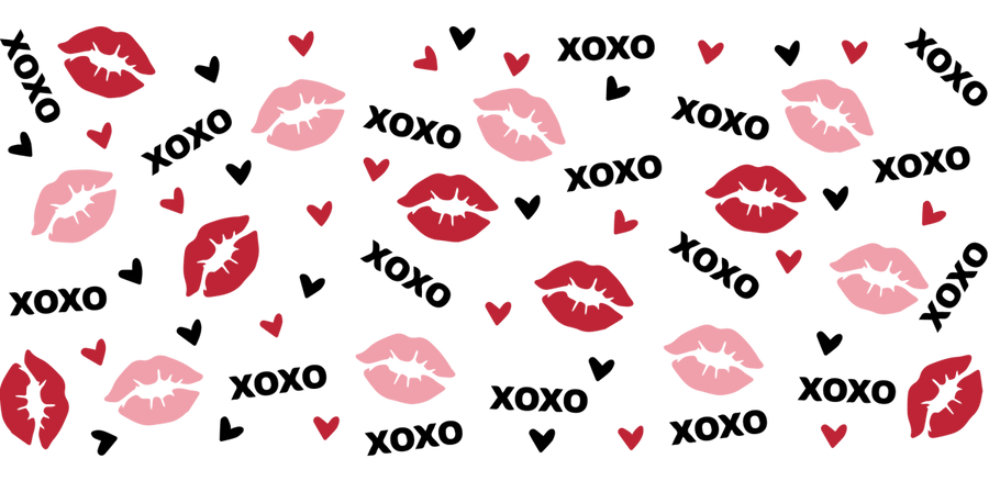 Valentines Xoxo Lips - UV DTF Libbey Glass Wrap - Buy Bulk DTF