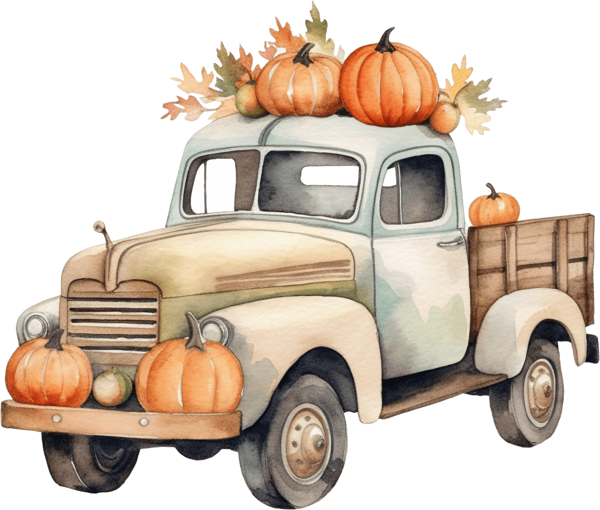 Vintage Fall Truck - Ready To Press DTF Transfers - Buy Bulk DTF