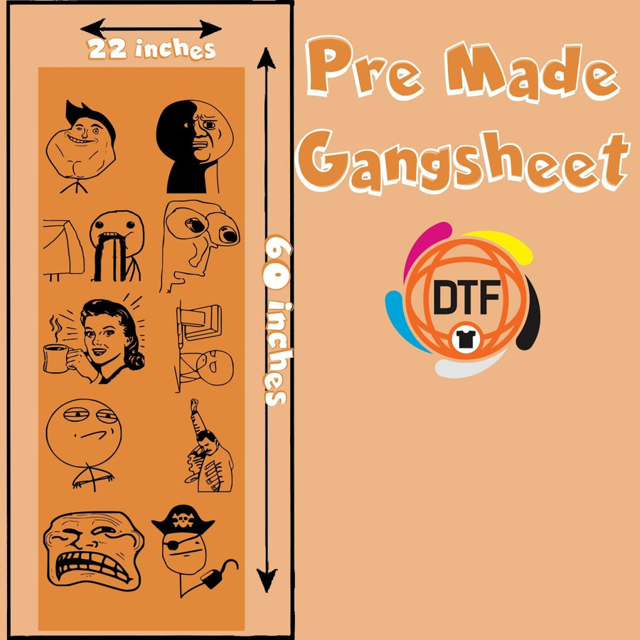 Viral Vibes Pack Premade DTF Gangsheet - Buy Bulk DTF