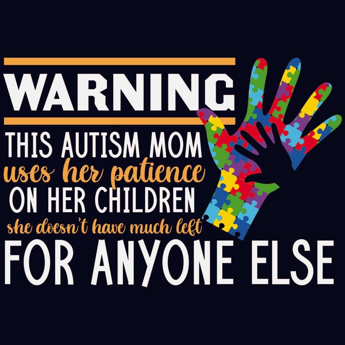 Warning Autism Mom - Ready To Press DTF Transfer - Buy Bulk DTF