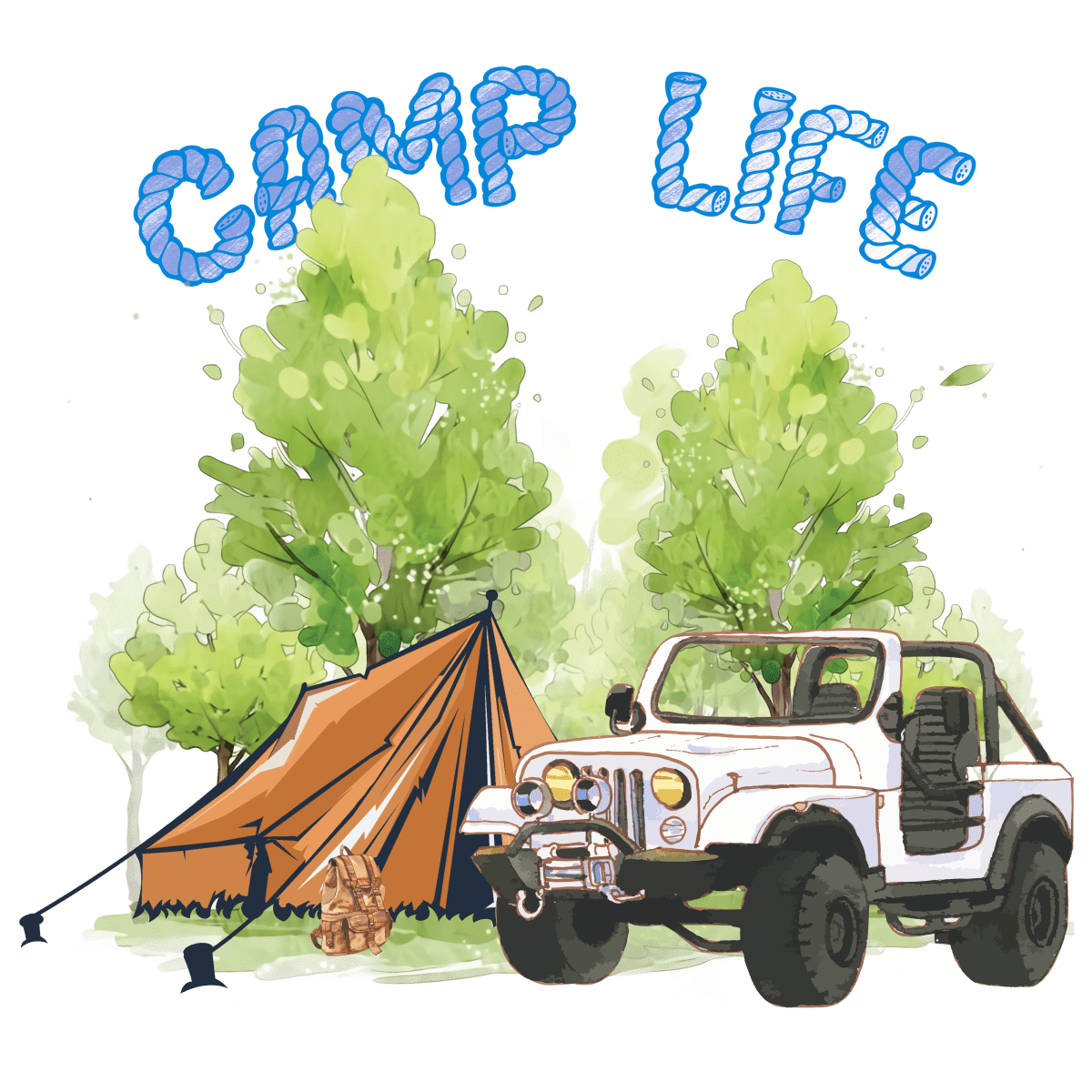 Watercolor - Camping - In - Mug - Ready To Press DTF Transfers - Buy Bulk DTF