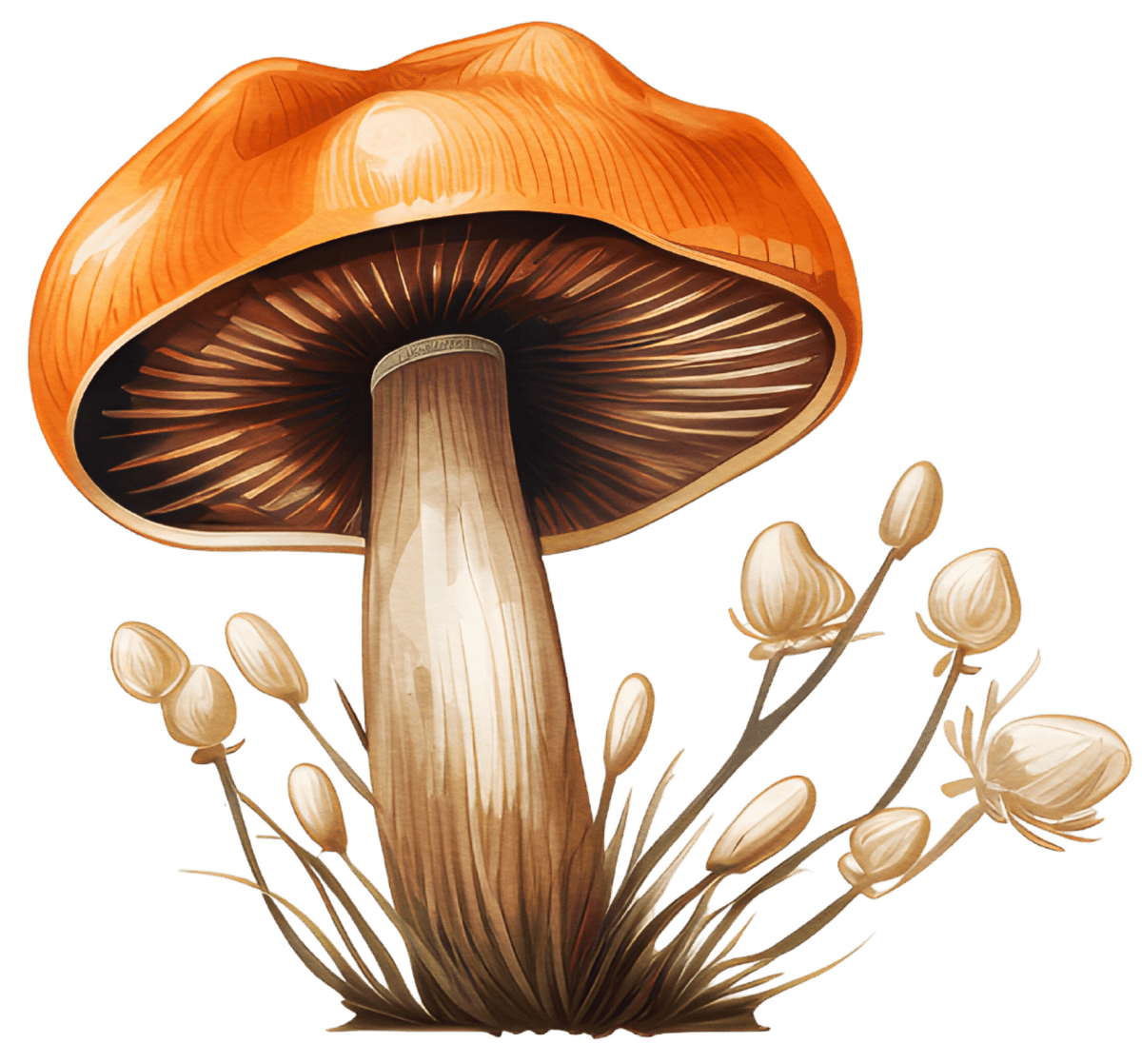 Watercolor Christmas Mushrooms and Holly Ready to Press DTF Transfers - Buy Bulk DTF