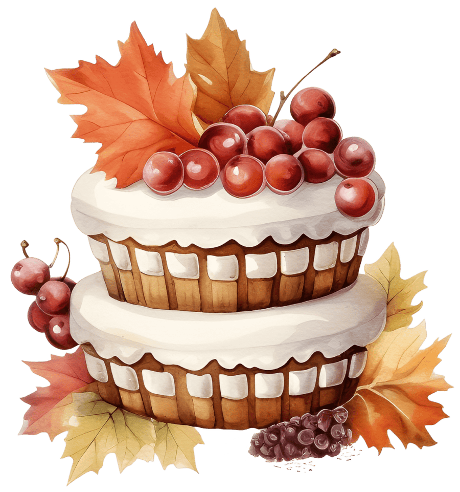 Watercolor Fall Cake Delight Ready to Press DTF Transfers - Buy Bulk DTF