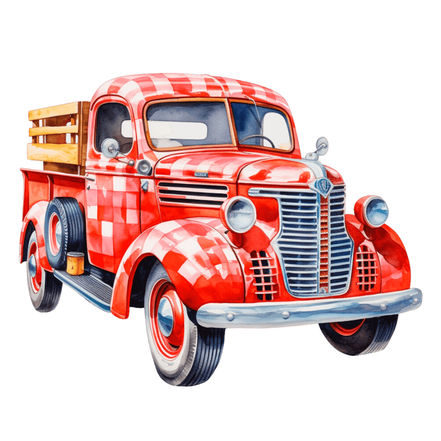 Watercolor Holiday Trucks & Autumn Scenes – Ready To Press DTF Transfers - Buy Bulk DTF