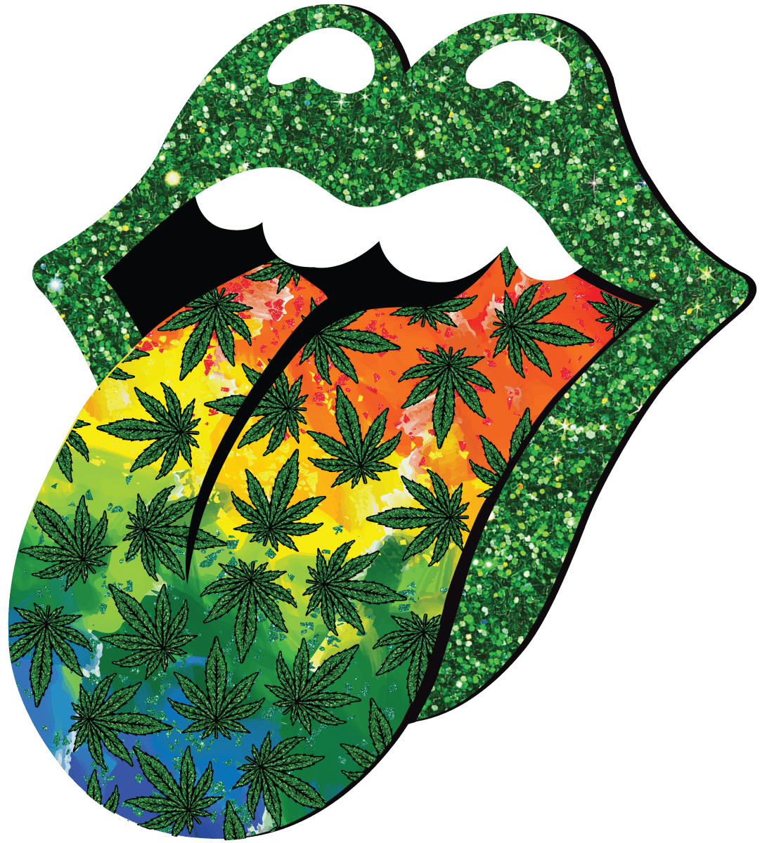 Weed Colorful Tongue PNG, Green Glitter Weed Red Lips Sublimation Design, Rock and Roll Weed Mouth, Weed Digital Design, Marijuana png Ready To Press DTF Transfer - Buy Bulk DTF