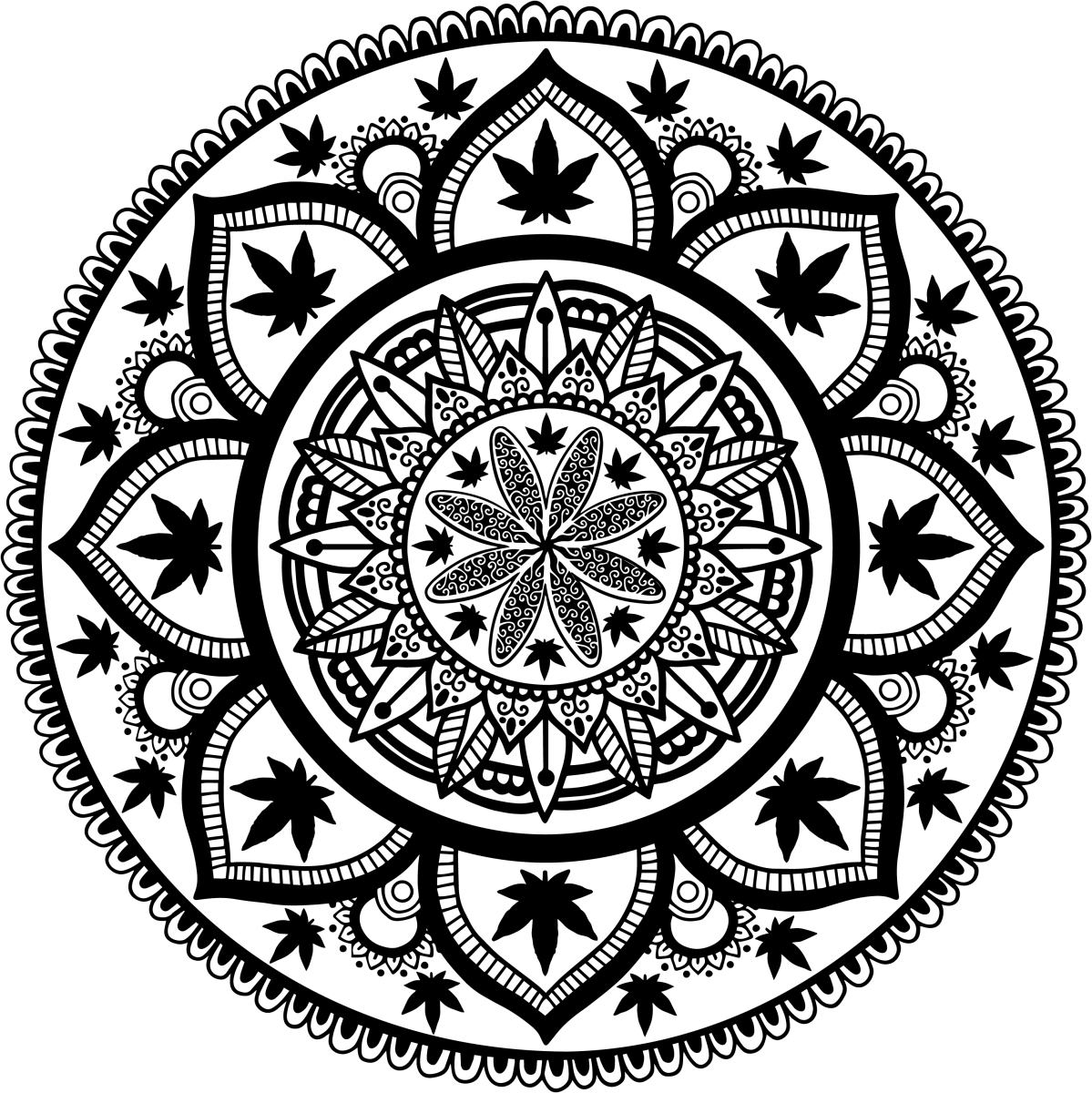 Weed Mandala 1 Ready To Press DTF Transfer - Buy Bulk DTF