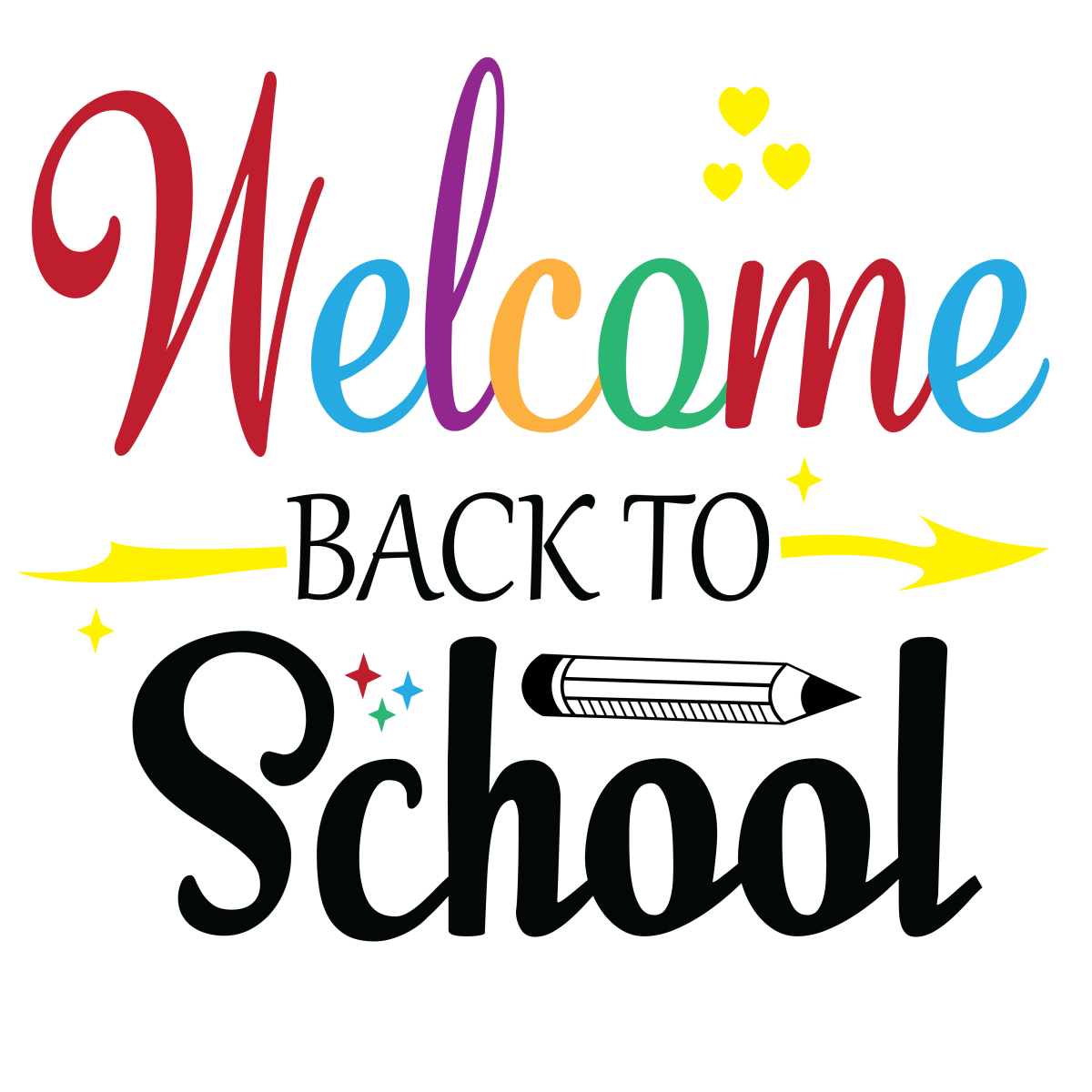 Welcome Back To School 1 - Ready To Press DTF Transfers - Buy Bulk DTF