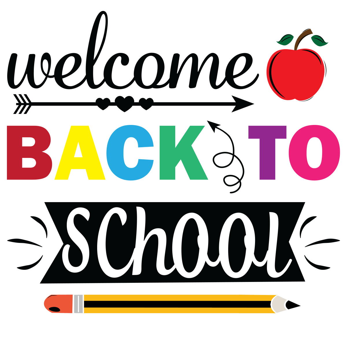 Welcome Back To School 3 - Ready To Press DTF Transfers - Buy Bulk DTF