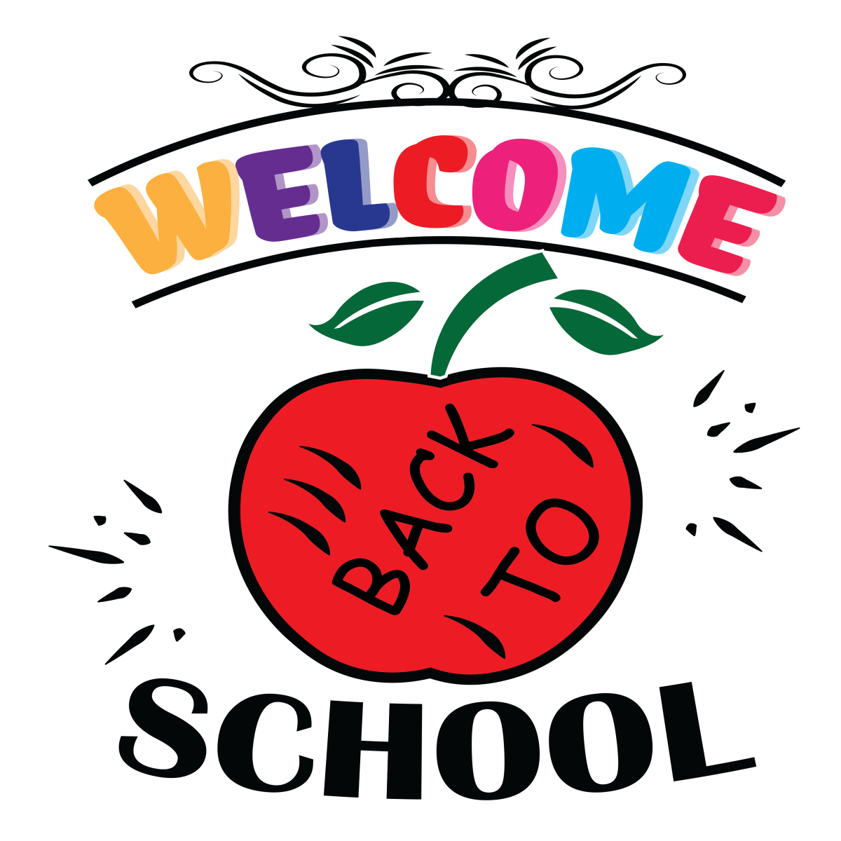 Welcome Back To School 4 - Ready To Press DTF Transfers - Buy Bulk DTF