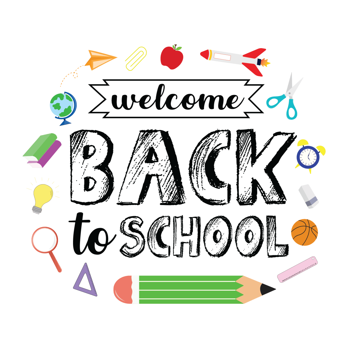 Welcome Back to School 5 - Ready To Press DTF Transfers - Buy Bulk DTF