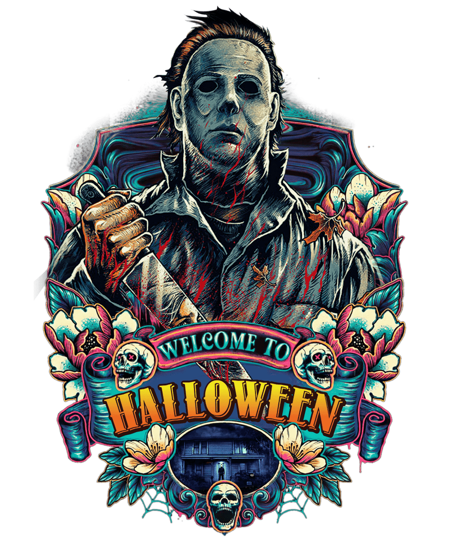 Welcome To Halloween Michael Myers Fan Art - Ready To Press DTF Transfer - Buy Bulk DTF