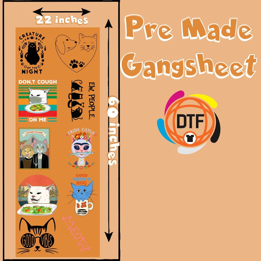 Whisker Wonderland Premade DTF Gangsheet - Buy Bulk DTF