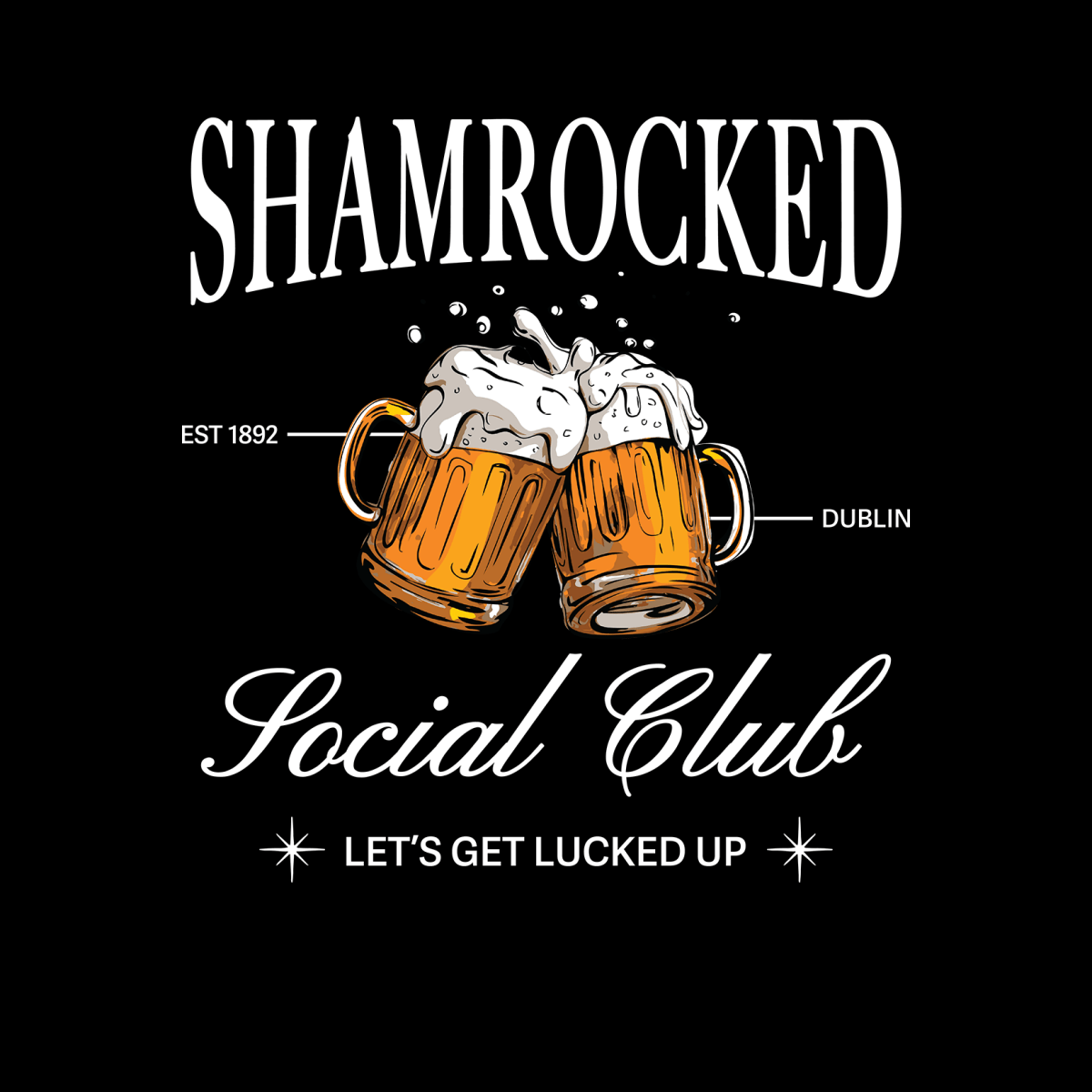 White Shamrocked - Ready To Press DTF Transfers - Buy Bulk DTF