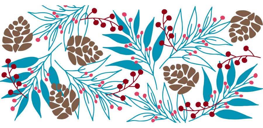 Winter Leaf Line UV DTF Libbey Glass Wrap - Buy Bulk DTF