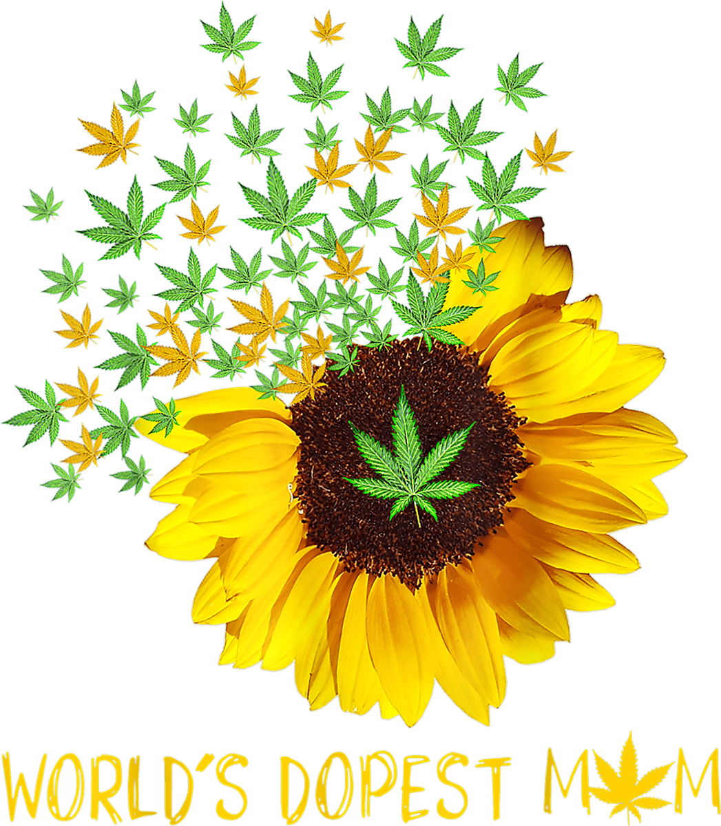 Worlds Dopest Mom Sunflower Weed Cannabis Funny T-Shirt Ready To Press DTF Transfer - Buy Bulk DTF