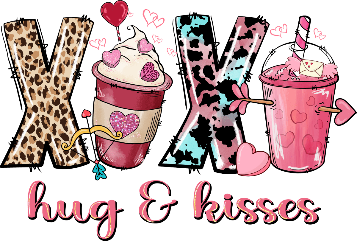 XOXO Hugs and Kisses Ready To Press DTF Transfer - Buy Bulk DTF