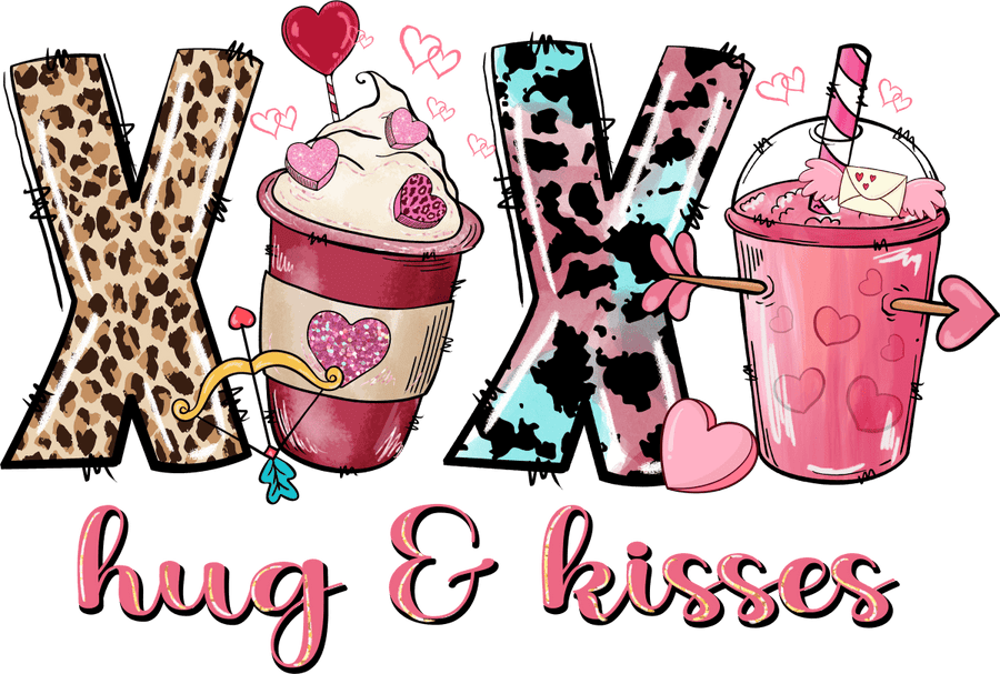 XOXO Hugs and Kisses Ready To Press DTF Transfer - Buy Bulk DTF