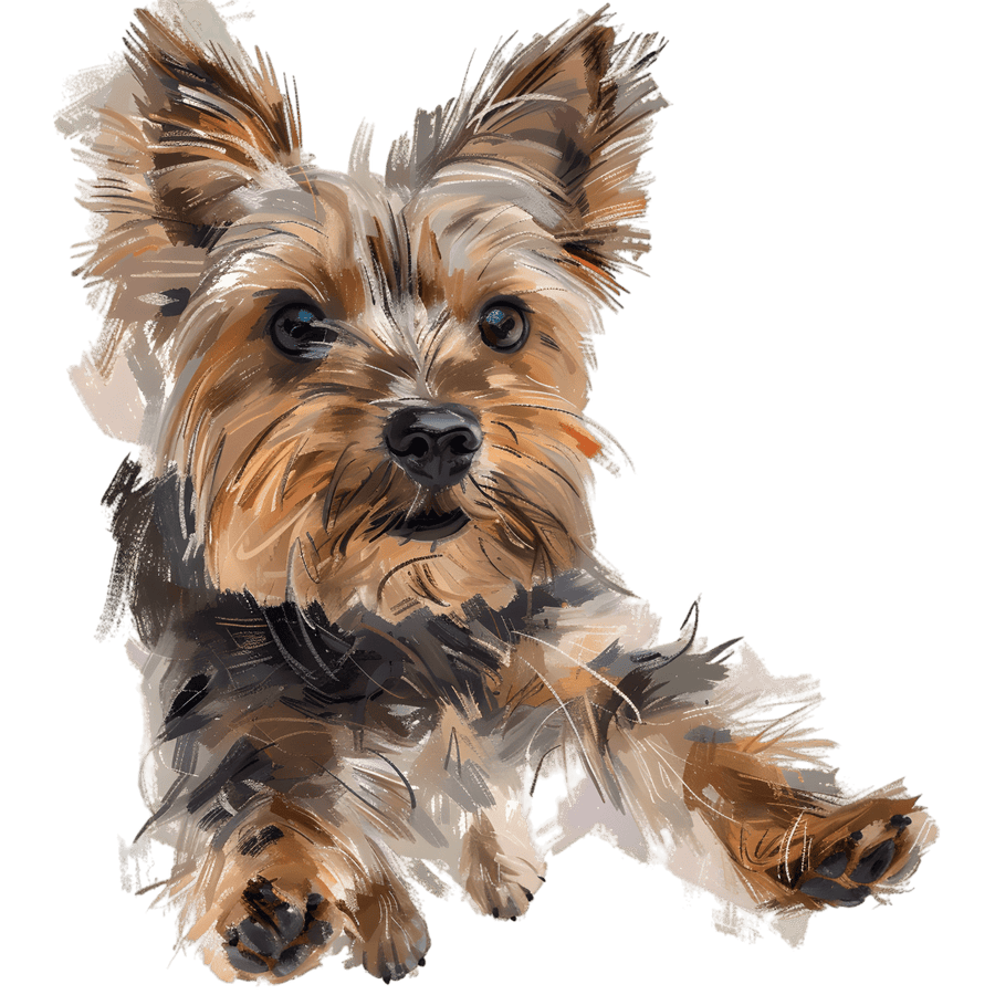 Yorkie Cartoon Clip - Ready To Press DTF Transfers - Buy Bulk DTF