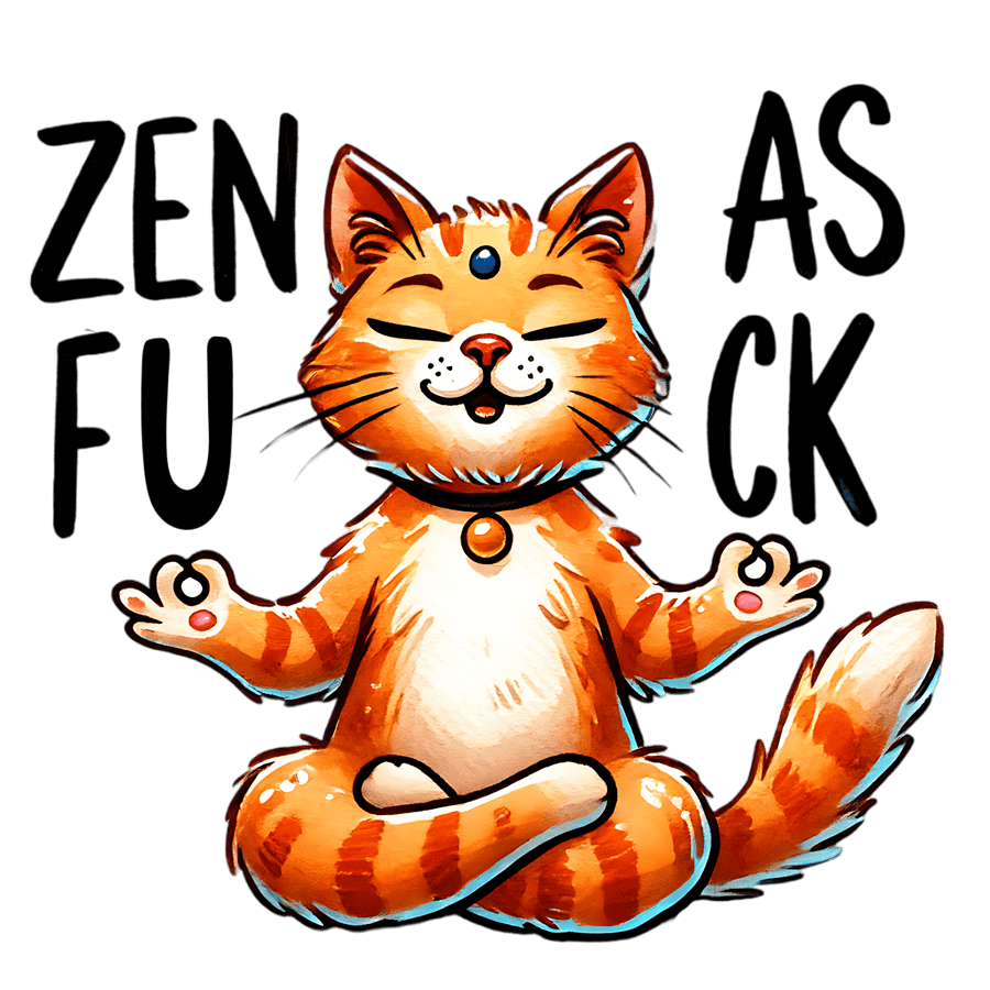 Zen Funny Cat - Ready To Press DTF Transfers - Buy Bulk DTF
